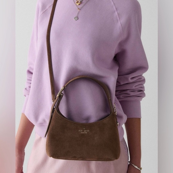 ♠️kate spade 454 Suede Mini Crossbody, Hot Fudge Brown NWT - Picture 4 of 4